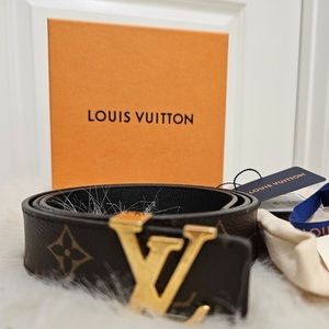 Lois Vuitton 30mm CE LV RV Monogram Noir Belt size 90